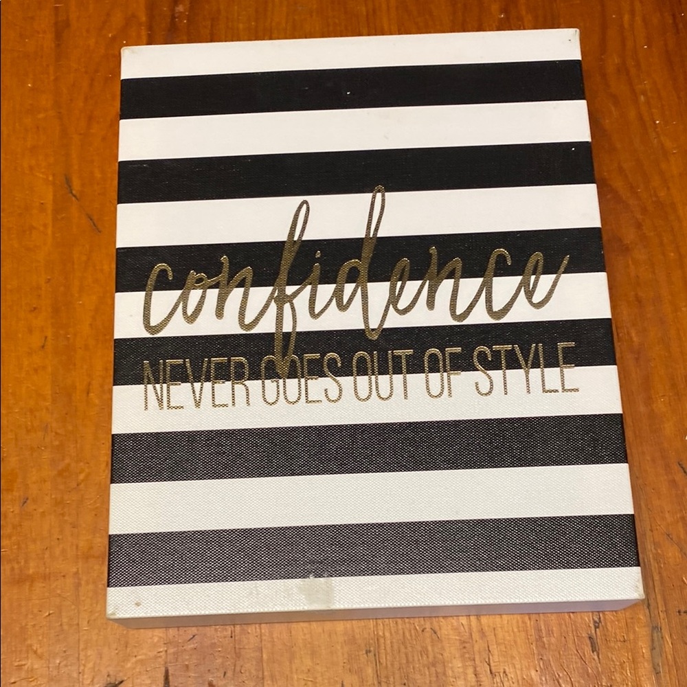 Black and White Striped Wall Art “Confidence never goes out of style”